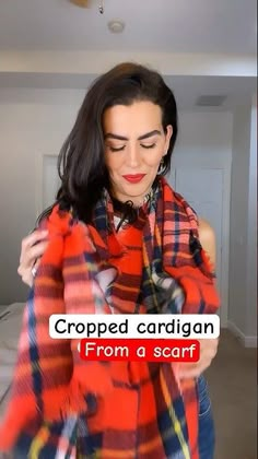 How To Use A Scarf As A Cover Up, Scarf Cardigan Diy, Oversized Scarf How To Wear, Scarf To Cardigan, Scarf Into Cardigan, Scarf As A Cardigan, Accessory Hacks, Blanket Scarf Tutorial, Homemade Scarves