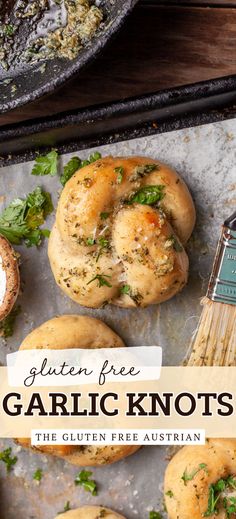 gluten free garlic knots on a baking sheet