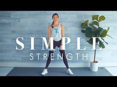 a woman standing in front of a plant with the words simple strength