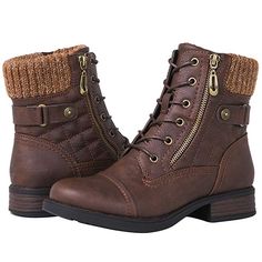 AmazonSmile | GLOBALWIN Women's Fashion Boots | Shoes Fashion Combat Boots, Brown Boots Fashion, Combat Boots Style, Style Boots, Boots Women Fashion, Classic Boots, Winter Boots Women, Ankle Bootie, Designer Heels