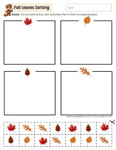 fall leaves sorting worksheet