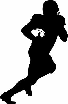 the silhouette of a football player is shown