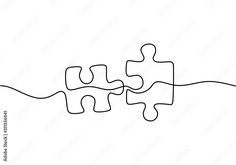 two pieces of the same puzzle are connected to each other with one piece missing from it