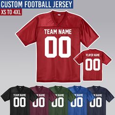 This is a lightweight football fan jersey with a men's fit. Jersey Color: Various Text Color: White* *White jerseys have black text - Please contact us if you would like a different color Ordering Information Please include the following in the personalization section: Send a message with the information if you are placing a large order. FRONT - TEAM NAME / NUMBER BACK - PLAYER NAME / NUMBER Shipping We ship 3 business days after you order. Please send a message before ordering to see if I can a Team Spirit Jersey For Football Season, Team Spirit Jersey For Football Season Sports Events, Football Season Sports Fan Jersey For Team Events, Sports Fan Jersey For Football Season Team Events, Football Season Team Events Jersey For Sports Fans, Football Season Fan Apparel Jersey With Short Sleeves, Short Sleeve Football Season Jersey For Team Events, Sports Fan Jersey For Football Season, Team Spirit Jersey With Team Name For Football Season