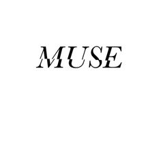 the word muse written in black on a white background