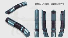 several different types of mechanical devices are shown in this graphic art work, with the caption'jakaal designs - lightsabe v1 '