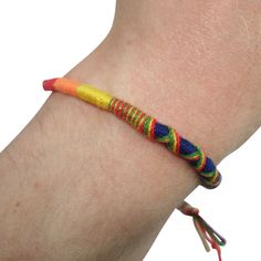 Cotton Rainbow Bracelet Wristband Bangle Mens Womens Ladies Boys Girls Jewelry Size Adjustable. Rainbow Bracelet, Rainbow Design, Rainbow Pattern, Girls Jewelry, Braided Bracelets, Stylish Accessories, Embroidered Patches, Rope Bracelet, Jewelry Collection