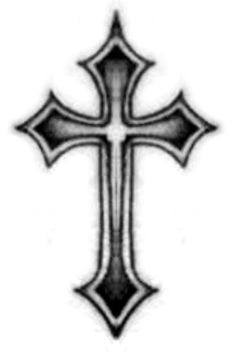 a black and white cross tattoo design