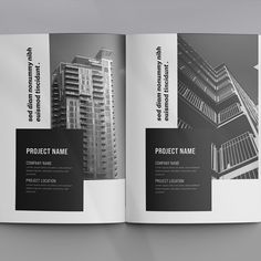 Architecture Portfolio with black and white Magazine Template Black And White Magazine, Black Portfolio, Front Magazine, Africa Art, Magazine Template, Company Names, White Black, Portfolio