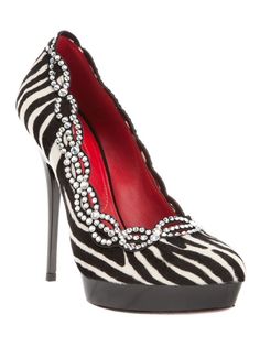 Cesare Paciotti zebra print platform pump Zebra Heels, Black And White Heels, Work Formal, Pointy Toe Heels, Faux Fur Boots, Pumps Heels Stilettos, White Heels, Black Faux Fur