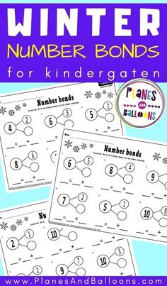 winter number bonds worksheet for kids to practice numbers