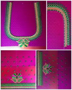 Machine Embroidery Designs Projects, Peacock Embroidery, Latest Embroidery Designs, Hand Work Blouse, Elegant Blouse Designs, Work Blouses, Computerized Embroidery, Hand Work Blouse Design, Blouse Hand Designs