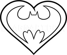 the batman symbol is in the shape of a heart