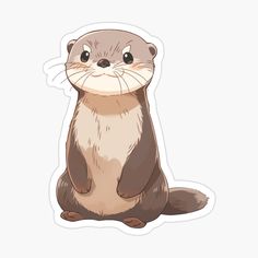 an otter sticker sitting on the ground