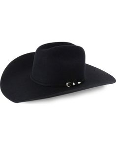 Rodeo King 7X Felt Cowboy Hat, Black Solid Wool Hat With Flat Crown, Classic Felt Hat With Curved Brim, Classic Felt Hats In Solid Color, Classic Solid Color Felt Hat, Western Wool Top Hat, Classic Wool Hat For Rodeo, Classic Hat With High Crown And Rigid Fit, Western Wool Felt Hat With Flat Crown, Classic Hat With High Crown