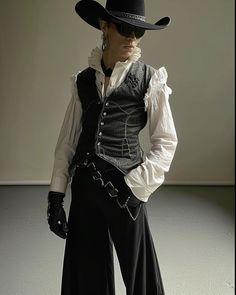 Country goth gay cunt core aesthetic. Cowboy meets dracula Gothic Outfits Men, Goth Mens Fashion, Cowboy Outfit Men, Country Outfits For Men, Country Goth, Aesthetic Cowboy, Goth Cowboy, Goth Men, Goth Guys