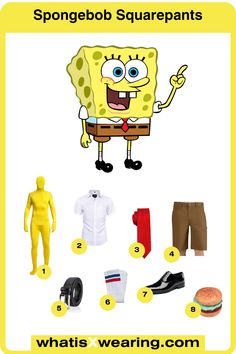 Click the link to discover how to make your own Spongebob Squarepants costume and much more from the beloved cartoon. Spongebob Halloween, Cartoon Fancy Dress