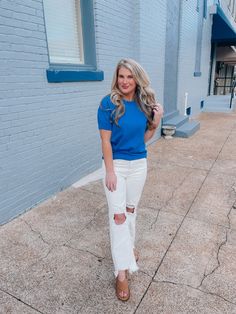 Elevate your style with our Doesn't Add Up Top! Featuring a wide neck and short sleeves, this cobalt blue top adds a unique touch to your wardrobe. With its comfortable fit and eye-catching design, it's the perfect addition to any outfit. Make a statement and stand out in our top! Chic Blue T-shirt For Summer, Blue Crew Neck Short Sleeve Top For Everyday, Blue Short Sleeve T-shirt For Day Out, Blue Crew Neck T-shirt For Day Out, Chic Blue Summer T-shirt, Stretch Blue Short Sleeve Top For Summer, Blue Stretch Short Sleeve Top For Summer, Blue Short Sleeve Top For Everyday Summer Wear, Blue Short Sleeve Top For Everyday Spring Wear