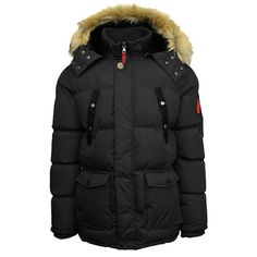 Heavyweight Parka Jacket w/ Detachable Hood Size: S.  Color: Black.  Gender: male.  Age Group: adult. Mens Winter Coat, Parka Jacket, Detachable Hood, Men's Coats And Jackets, Men Winter, Jacket Coat, Winter Coat, Mens Coats, Parka