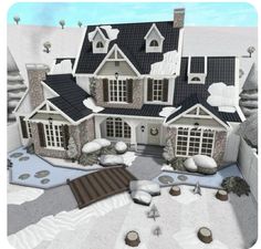 Winter House Exterior, Minimalist Bloxburg, Two Story House Design, Floor Bloxburg, Story Layout