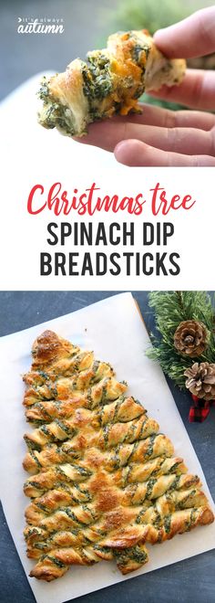 christmas tree spinach dip breadsticks are the perfect appetizer for any holiday gathering