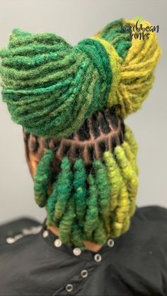 Green And Black Locs, Colors Locs, Sisterloc Styles, Locs Dyed, Black Women Dreadlocks, Green Locs, Colorful Locs, Loc Extensions Human Hair