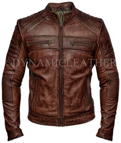 Mens Biker Vintage Motorcycle Cafe Racer Brown Distressed Leather Jacket Mens Biker Vintage Motorcycle Cafe Racer Brown Distressed Leather Jacket  This fabulous jacket is made from high quality  leather. A must have jacket because it gives a real unique look when you  wear it.  Superior Quality  Soft Real Leather jacket  Exact Material : Goat  Leather  Front: Front Zip Closure - Original  YKK Zippers  Soft Polyester Lining Inside  with two inside pockets including mobile pocket High  quality Sti Fitted Distressed Brown Biker Jacket, Casual Style, Casual Fitted Distressed Brown Biker Jacket, Winter Brown Distressed Biker Jacket, Casual Distressed Brown Long Sleeve Biker Jacket, Distressed Brown Leather Jacket With Long Sleeves, Casual Distressed Brown Leather Jacket For Winter, Brown Distressed Leather Jacket With Long Sleeves, Distressed Fitted Long Sleeve Leather Jacket, Casual Vintage Brown Biker Jacket With Long Sleeves