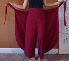 Asian butterfly  flare wrap around pants by annyschooecoclothing Wrap Around Pants, Pantalon Thai, Sewing Pants, Wrap Pants, Boulder Co, Womens Pants, Pant Length, Indian Cotton, Pants Pattern