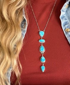 Prickly Cactus Necklace Kingman Lariat Necklace Product Tag Turquoise Backdrop Necklace, Turquoise Stone Necklace, Country Girl Jewelry, Turquoise Heart Ring, Western Fashion Jewelry, Turquoise Silver Bracelet, Silversmithing Jewelry, Backdrops Necklace, Paperclip Necklace