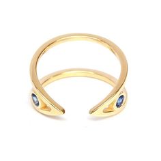 V cuff Ring Sapphires eyes, Sapphires known as September babies birthstone. Video of the ring https://www.instagram.com/p/Br09WcxD62L/Product details: ♥ Material: 14K / 18K ;yellow / white /rose - solid gold .♥ Two Blue Sapphires bezel set♥ Sizes available: 4 - 11.Please select your wanted ring size, gold color & center gemstone in menu drop down. --- Service ♥ The ring is custom made with great care from 14K /18K / White gold / Yellow gold / Rose Gold. ♥ All jewelry comes in a beautiful box Formal Gold Sapphire Open Ring, Sapphire Gemstone Open Ring Jewelry, Luxury Gold Open Sapphire Ring, 14k Gold Open Ring Sapphire Gift, Luxury Gold Sapphire Open Ring, Sapphire Eyes, Gold Sapphire Ring, Unique Diamond Rings, Cuff Rings