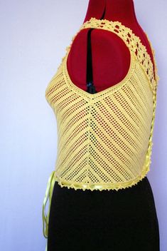 Yellow lace crochet cotton top summer blouse woman clothing | Etsy Crochet Cotton Top, Lace Summer Tops, Lace Umbrella, Elegant Choker, Cotton Cord Necklace, Crochet Lace Top, Coral Lace, Crochet Stars, Summer Lace