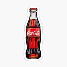 a bottle of coca cola sticker on a white background