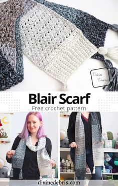 a crocheted scarf is shown with the text, free crochet pattern