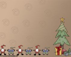 an animated christmas scene with santa and elves