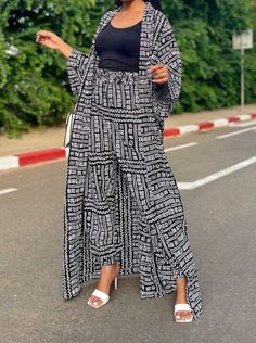 Ankara Cardigan, Decent Ankara Styles, Ankara Two Piece, Ankara Midi Skirt, Ankara Kimono Jacket, Plus Size Duster, Ethnic Jacket, Trendy Ankara Styles