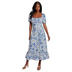 Add some elegance to your next look with this Women's London Times Floral Squareneck Puff Sleeve Empire Waist Midi Dress.Click on this WOMEN'S GUIDE to find the perfect fit and more! Add some elegance to your next look with this Women's London Times Floral Squareneck Puff Sleeve Empire Waist Midi Dress.Click on this WOMEN'S GUIDE to find the perfect fit and more! FEATURES Squareneck Short puffed sleeves Elastic cuffs Zipper side closure Partially lined Flounce hemFIT & SIZING Fit and flare siloh Petite Size Chart, Womens Size Chart, Empire Waist, Petite Size, Midi Length, Dress Clothes For Women, Fit And Flare, Puff Sleeve, Spring Fashion