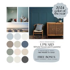 the color scheme for this year's paint palette is blue and gray, with white accents