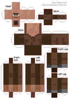 an image of the paper crafting instructions to make a minecraft creeper head