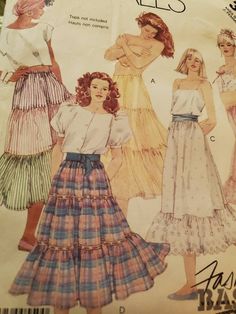 an image of women's skirts and blouses on a sewing pattern