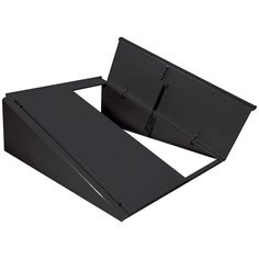 two black metal boxes sitting next to each other