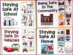 four books about staying safe at home and being safe at the school in the community