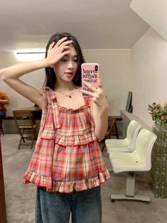 Vevesc 2024 Summer New Fungus Vest for Women Fashion Vintage Red Plaid Tank Top Y2k E-Girl Sleeveless Straight Loose Camisole Tops Elasticity: Slight Strech Fabric Type: blended Material: COTTON Material: Polyester Pattern Type: Plaid Size Bust (cm) Bust (in) Length (cm) Length (in) S 60-86 23.6-33.9 41 16.1 M 62-88 24.4-34.6 42 16.5 L 64-92 25.2-36.2 43 16.9 XL 66-96 26.0-37.8 44 17.3 Casual Plaid Sleeveless Vest, Casual Plaid Vest For Spring, Sleeveless Plaid Tank Top For Summer, Plaid Sleeveless Tank Top For Spring, Sleeveless Plaid Top For Summer, Summer Plaid Tank Top, Sleeveless Plaid Top For Spring, Casual Plaid Sleeveless Tank Top, Plaid Cotton Sleeveless Tank Top