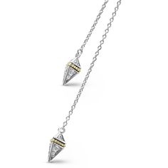 Pyramids of 18K gold and diamonds form this versatile lariat necklace. LAGOS diamonds are the highest quality natural stones. Engraved Items, Timeless Jewelry, Lariat Necklace, Necklace Sizes, Round Brilliant Cut Diamond, Brilliant Cut Diamond, Long Necklace, Natural Stones, Arrow Necklace