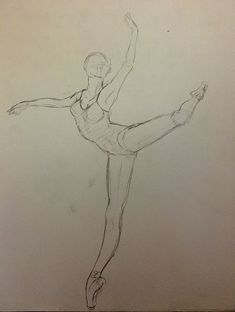 a pencil drawing of a ballerina dancer