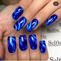 Marble Nail Polish, Teen Nails, Blue Nail Art Designs, Fingernail Designs, Marble Nail, Gel Nail Art Designs, Awesome Nails, Blue Nail Art