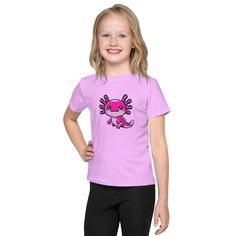 Get a t-shirt for your kids that has it all--colorful design that looks great, and a fit that allows the kiddos to participate in all of their favorite activities and be comfy the whole time. The ultimate kids tee. * Fabric composition in the EU: 96% polyester, 4% spandex * Fabric weight: 6.19 oz/yd² (210 g/m weight may vary by 5% * Premium knit mid-weight jersey * Four-way stretch fabric that stretches and recovers on the cross and lengthwise grains * Regular fit * Crew neck This product is mad Playful Pink Short Sleeve T-shirt, Playful Crew Neck T-shirt With Cartoon Print, Playful Cartoon Print Crew Neck T-shirt, Playful Pink Cotton T-shirt, Playful Cotton T-shirt With Front Print, Playful Pink T-shirt With Screen Print, Fun Pink T-shirt With Character Print, Playful Pre-shrunk Short Sleeve T-shirt, Playful Short Sleeve Pre-shrunk T-shirt