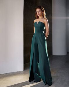 Jumpsuit Dress Prom, Jumpsuits For Women Graduation, Formal Wide Leg Jumpsuit, Pant Suits For Wedding Guest, Green Prom Jumpsuit, Women Suits Prom Classy Formal, Forest Green Womens Suit, Overall Wedding Guest, Women In Suits Wedding Guest