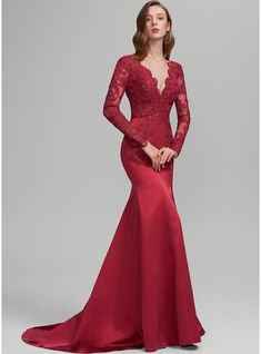 JJ's House Sequins Satin Lace V-Neck Fall Trumpet/Mermaid General Plus Back Zip Vintage Elegant Modest Prom Dresses Burgundy No Sweep Train Red Model Name:Katy  Height:5.7ft（173cm）  Bust:40in（101cm）  Waist:32in（83cm）  Hips:44in（112cm） Custom Size Long Sleeve Prom Dr. #JJ's House #Sequins #Satin #Lace #VNeck #Fall #TrumpetMermaid #General #Plus #BackZip #Vintage #Elegant #ModestPromDresses #Burgundy #No #SweepTrain #Red #CustomSize #LongSleeve #PromDresse Mermaids Nails, Mermaids Tattoo, Mermaids Drawing, Mermaids Aesthetic, Mermaids Wallpaper, Wallpaper Mermaid, Drawing Mermaids, Draw Mermaid, Mermaid Braids