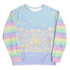 pastel carnival sweatshirt on Storenvy Fairy Kei Coats & Jackets, Pastel Clothes Sweatshirts & Hoodies, Kawaii Clothes Pastel Accessories, Pastel Rainbow Crochet Sweater, Kidcore Clothes Sweatshirts & Hoodies, Clowncore Sweatshirts & Hoodies, Kawaii Plus Size, Kawaii Clothes Goth, Silly Clothes