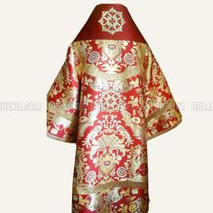 Fabric: Greek (brocade) Finishing: Greek Boulder (galoon) Cross: machine embroidery Color of the fabric: Red Lining: Satin Tassels and frills: hand-made rope High-quality accessories and high-quality metal buttons. Bishop sticharion and veils can also be added to the ordered. The customer can change the composition of the vestments, choose another fixture or color of the fabric. Traditional Brocade Chasuble For Ceremonial Use, Traditional Brocade Chasuble For Church, Traditional Brocade Chasuble For Ceremonies, Traditional Red Chasuble For Ceremonial Use, Gold Brocade, Roman Fashion, Greek Style, Metal Buttons, Gothic Fashion